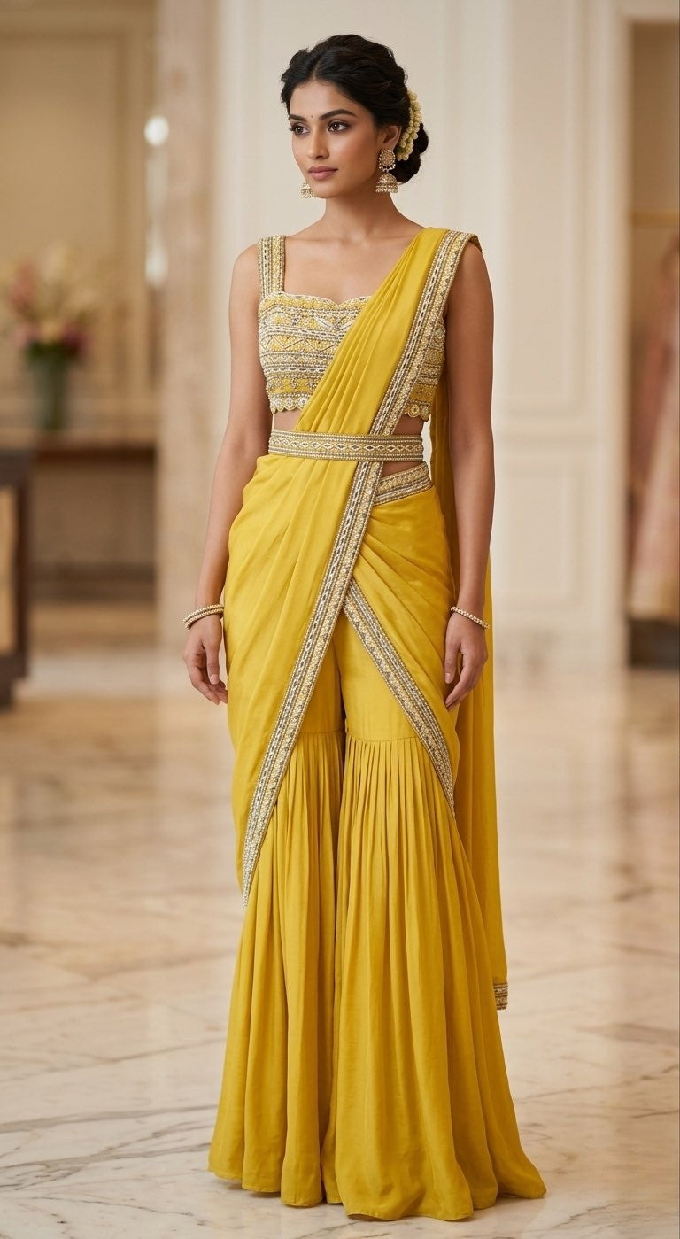 Pre drape saree